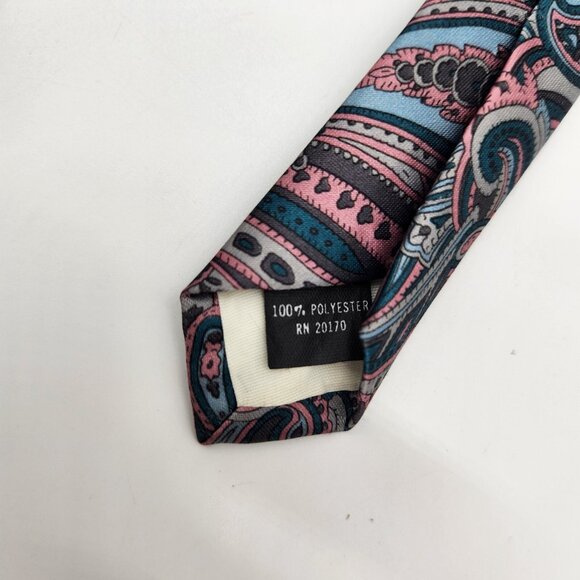 Vintage Westchester Classics Men's Paisley Tie Necktie Pink Blue Gray - Picture 4 of 10